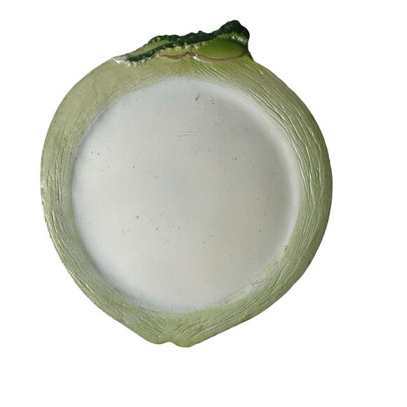 Cabbage Leaf Painted Coasters- Total Of 6 3” Coasters With Holder- Vintage- - Picture 8 of 16